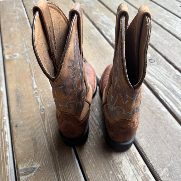 Ariat Heritage Stockman Brown and Tan Round Toe Stockman Cowboy Boot - Men's 7D - Picture 8 of 15